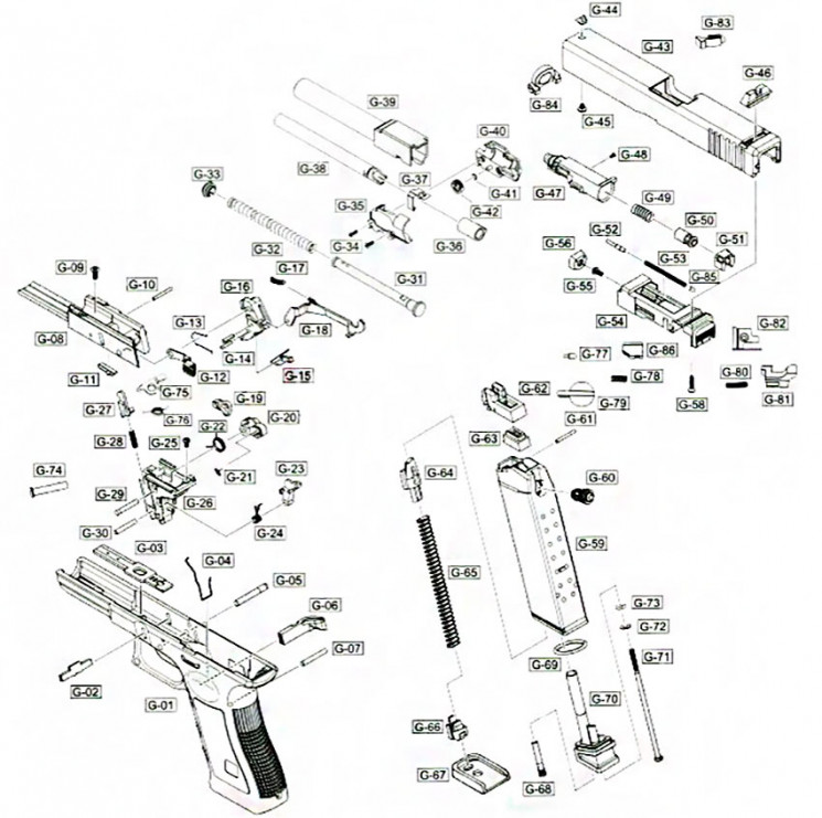 WE GLOCK 18 ВИНТ МУШКИ Part 45