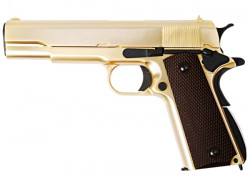 ПИСТОЛЕТ ПНЕВМ. WE COLT M1911А1, металл, золоченый, WE-E007A