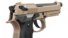 ПИСТОЛЕТ ПНЕВМ. KJW M9 A1 GBB, GAS, TAN, металл, рельса, ствол с резьбой - M9A1-TBC.GAS TAN