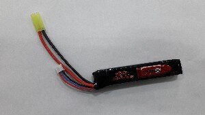 АКБ StormPower 7.4V 1100mAh 20C 101x21x13mm, AUG, G36, М-серия цевье, MP40, АК под крышку SP-003 / SP-001