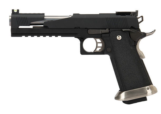ПИСТОЛЕТ ПНЕВМ. WE COLT M1911 Hi-Capa 6" Dragon,  Black / Silver, WE-H018WETCA-BK