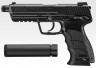 ПИСТОЛЕТ ПНЕВМ. TOKYO MARUI HK45 TACTICAL BLACK GBB, пластик, черный, модератор, 142931