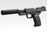 ПИСТОЛЕТ ПНЕВМ. TOKYO MARUI HK45 TACTICAL BLACK GBB, пластик, черный, модератор, 142931