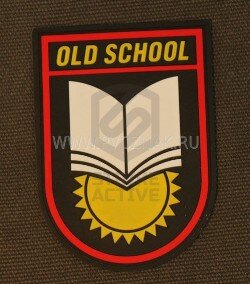 Нашивка PVC/ПВХ с велкро "OLD SCHOOL" размер 65х90 красный кант на черном 1-000215