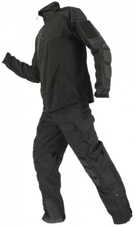 КОМПЛЕКТ Tactical Combat Uniform с наколенниками и налокотниками BLACK, SS-UF0007B