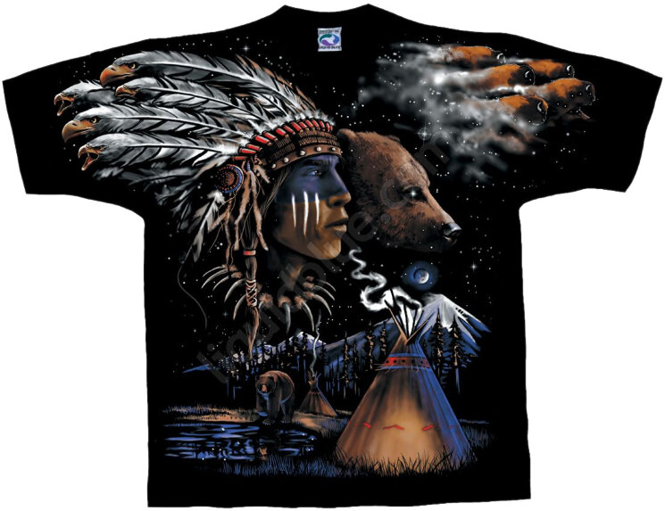 ФУТБОЛКА INDIAN BEAR, код LIQUID BLUE 31153