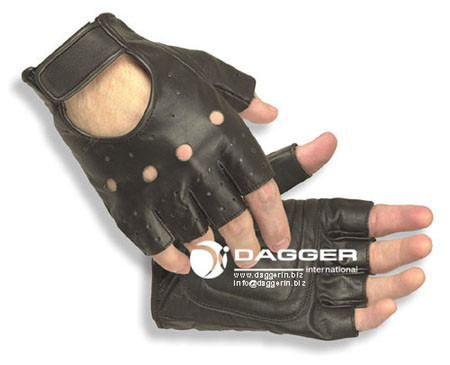 ПЕРЧАТКИ Leather Half Finger, код DAGGER DI-1229