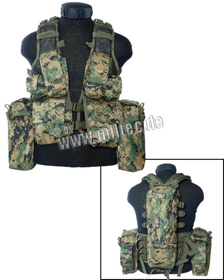 ЖИЛЕТ ТАКТИЧЕСКИЙ DIGITAL WOODLAND с подсумками код sturm 10711071