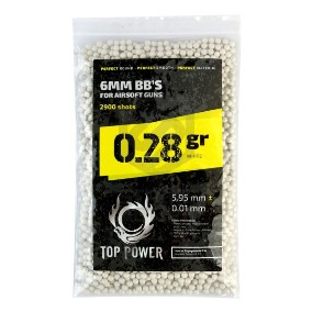 Шарики Top Power - 0,28  Precision BB (2900 шт., белые) (групповая тара 10 пакетов)
