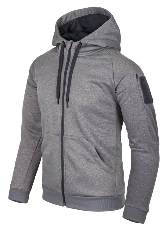 КУРТКА Urban Tactical Hoodie (FullZip)® - Melange Grey, код HELIKON-TEX BL-UHF-PO-M3